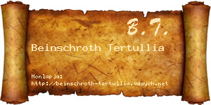 Beinschroth Tertullia névjegykártya